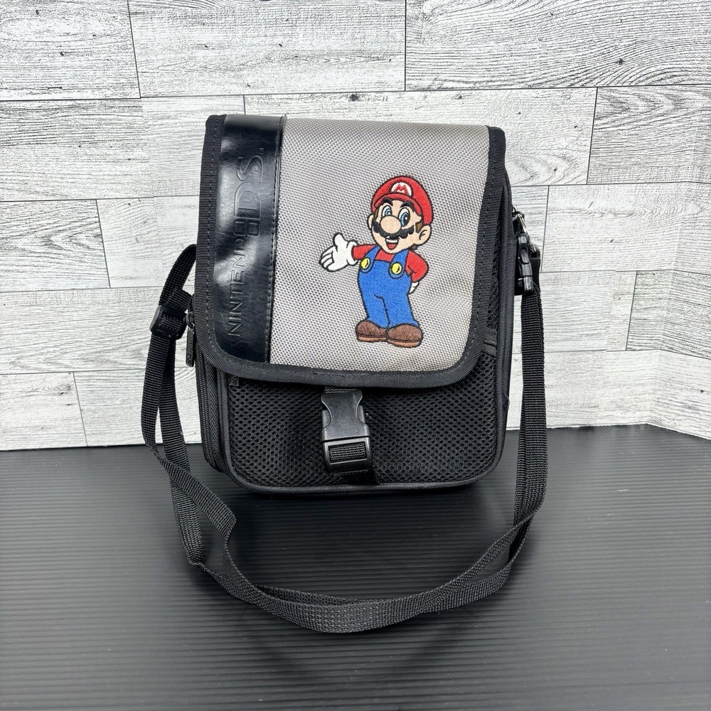 Nintendo DS Mario Carrying Travel Case Bag Shoulder‎ Strap Embroidered